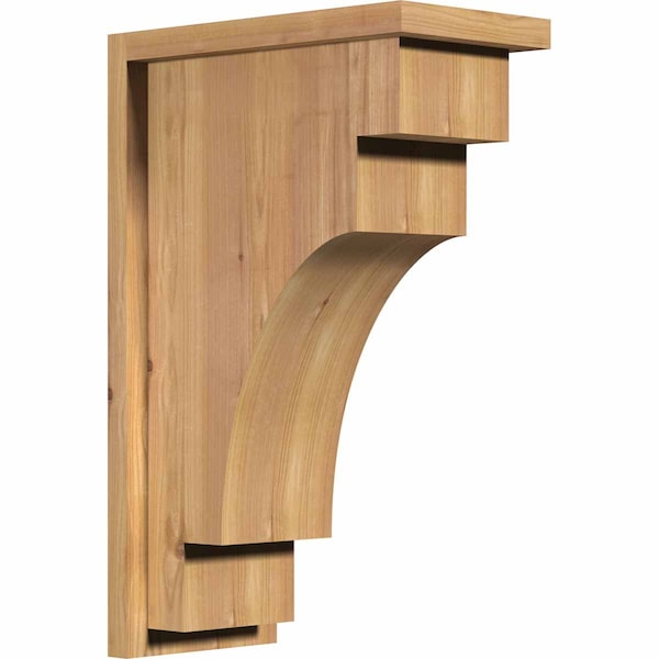 Ekena Millwork Mediterranean Smooth Corbel w/Backplate, Western Red Cedar, 7 1/2"W x 14"D x 22"H COR08X14X22MED01SWR - main
